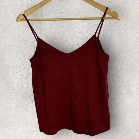 Sezane 100% Linen Elise Tank Top Lace Button Back Size XS French V-Neck Basic - Picture 8 of 11